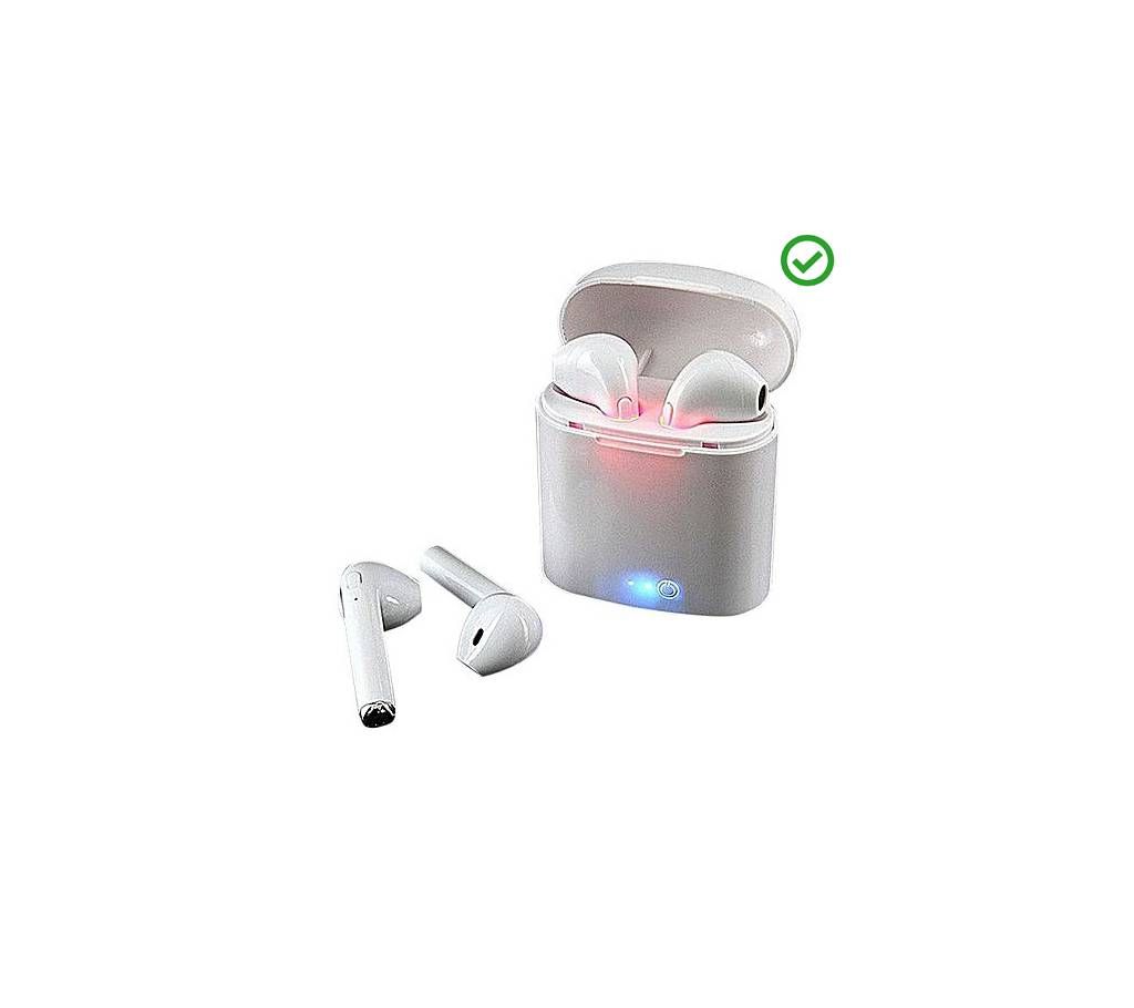 HBQ I7S Dual Mini Wireless Earphone with Power Case - White