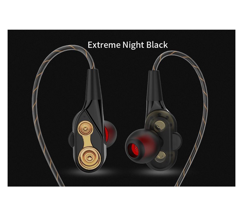 QKZ CK8 Dual Driver Super Bass Earphone With Volume Rocker.
