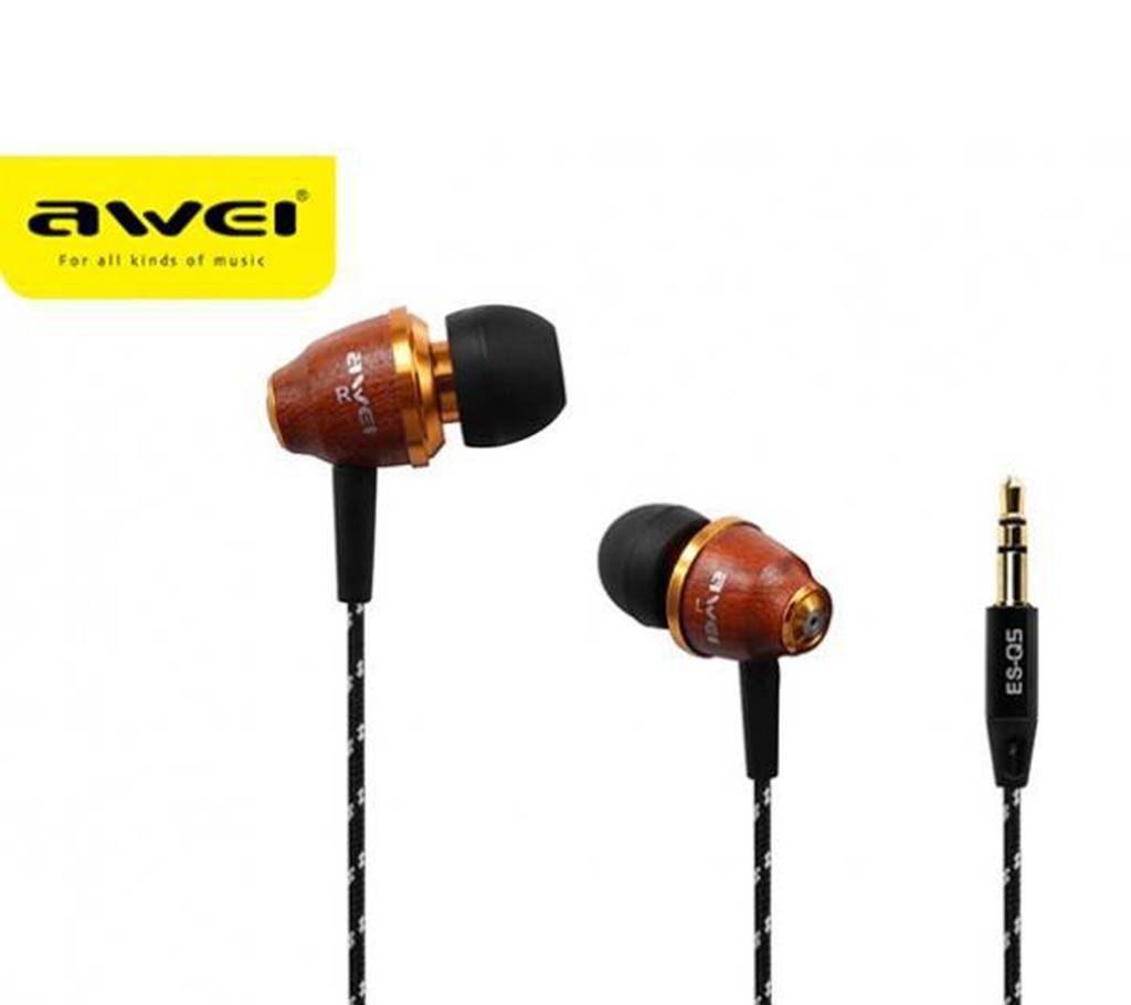 Awei ESQ5 Wooden In-ear earphone 