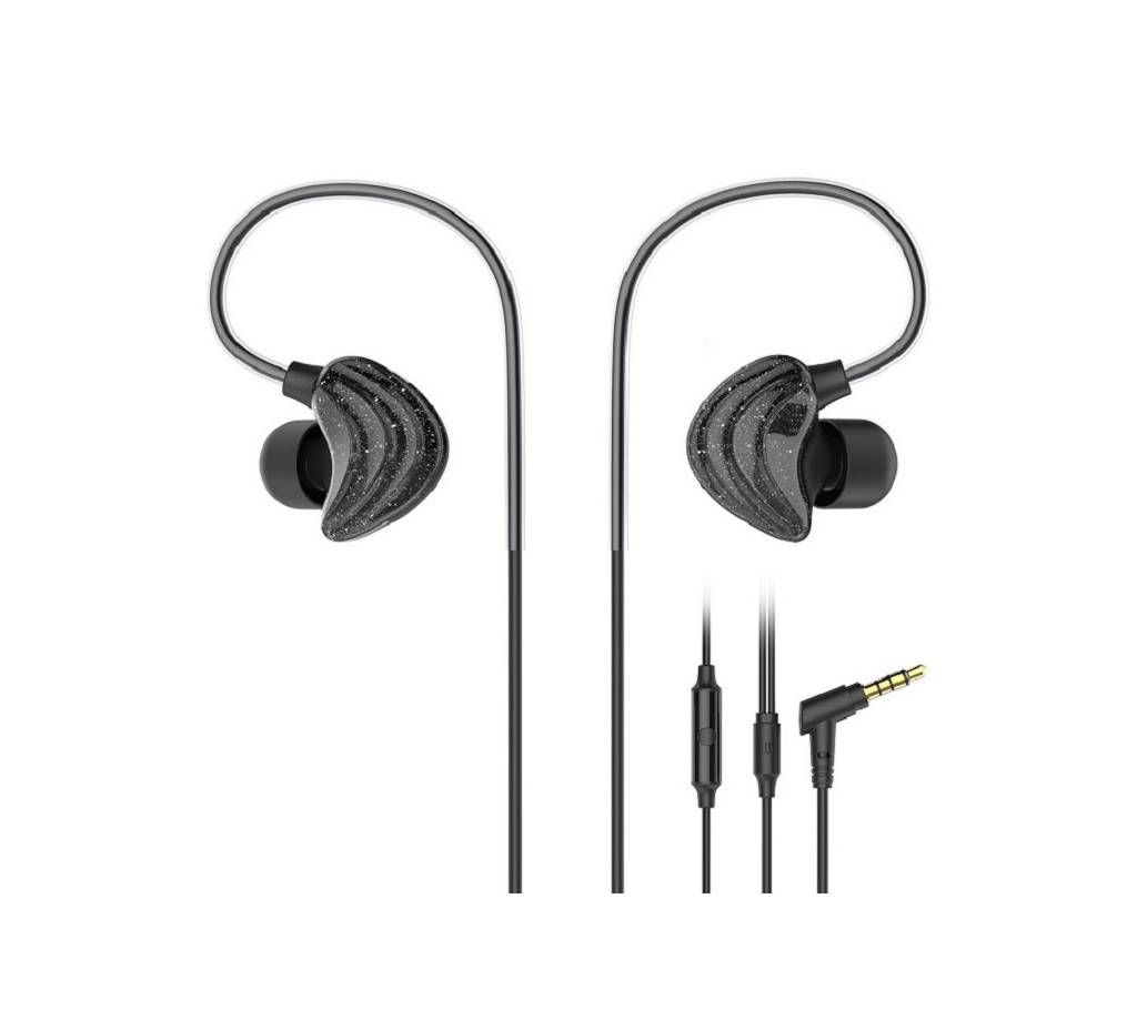 UiiSii CM5 Sports Headphones with Mic and Stereo Bass Earbuds -Black