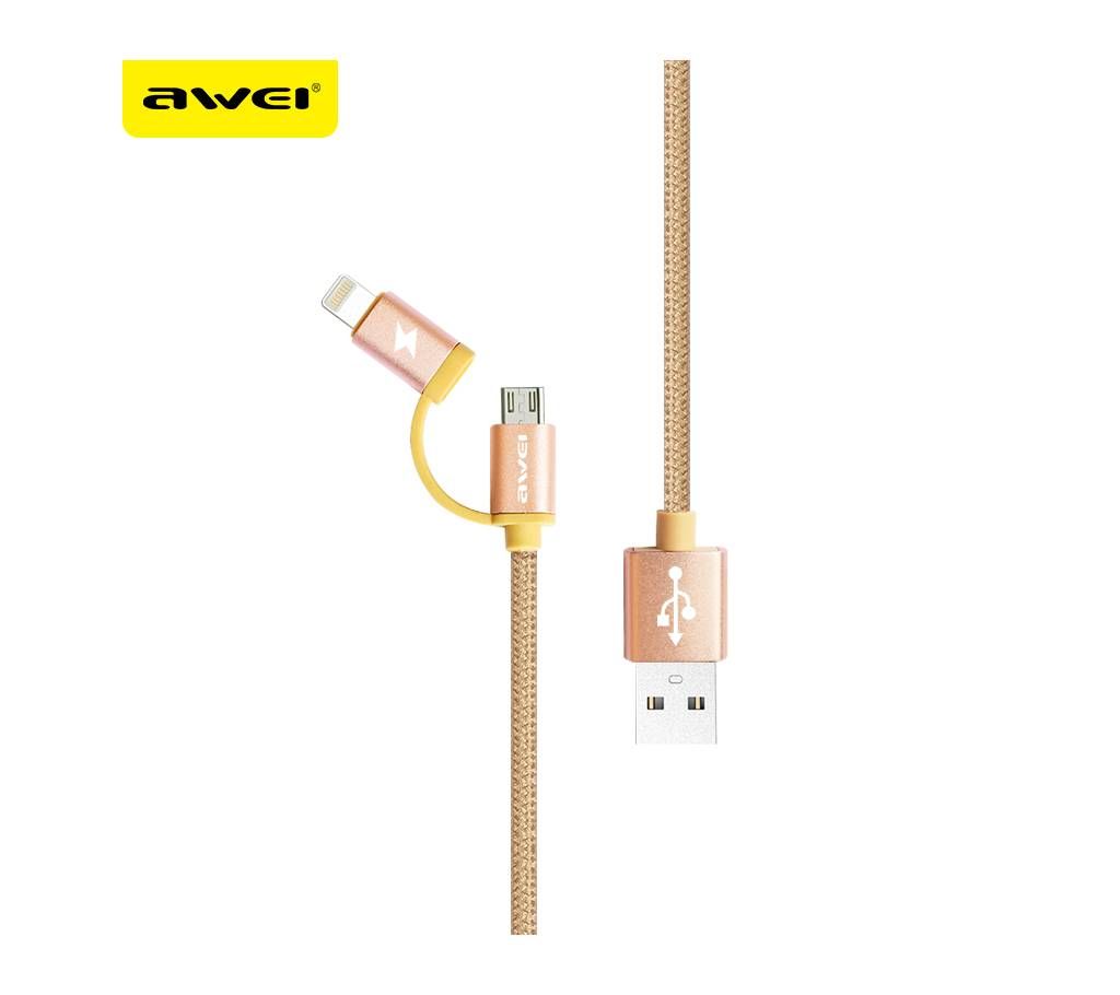 Awei CL930 2 In 1 Cable (Micro USB And Iphone) 