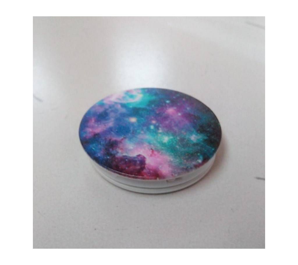 Phone Grip Holder Pop Socket Beautiful Blue Nebula printed, Collapsible, Expandable, Re-Usable Pop Up Stick