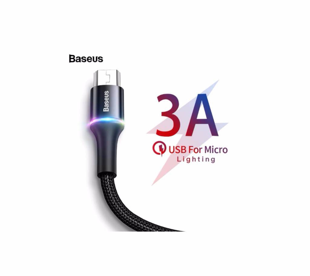 Baseus 50cm LED Lighting Micro 3A Fast Charging USB Cable