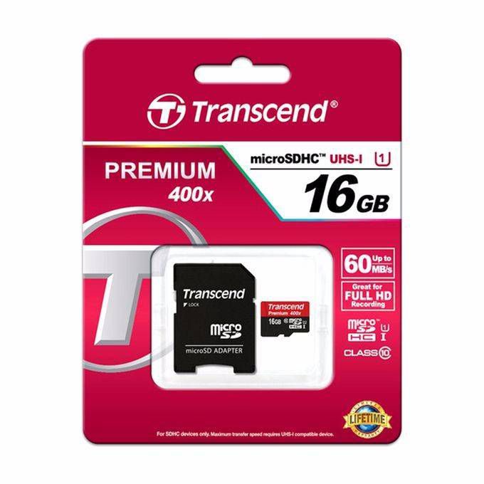 Transcend 16GB Micro SDHC Memory Card 