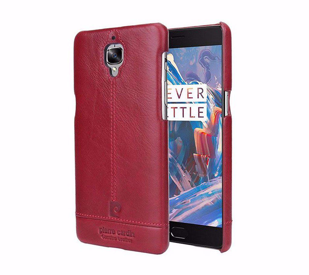 PIERRE CARDIN LEATHER CASE FOR ONEPLUS 3 - Red