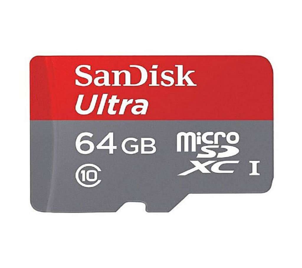 Sandisk Ultra 80MBs MicroSD Memory Card - 64GB