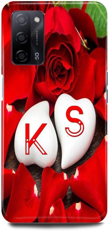 JUGGA Back Cover for OPPO A53s 5G, K LOVES S NAME,K NAME, S LETTER, ALPHABET,K LOVE S NAME  (Red, Hard Case, Pack of: 1)