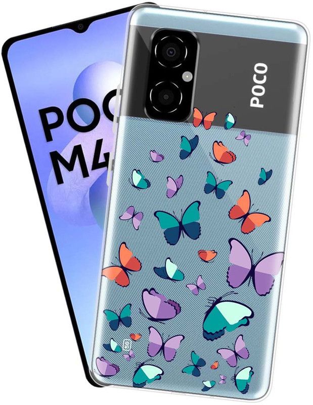 Fashionury Back Cover for POCO M4 5G  (Multicolor, Grip Case, Silicon, Pack of: 1)