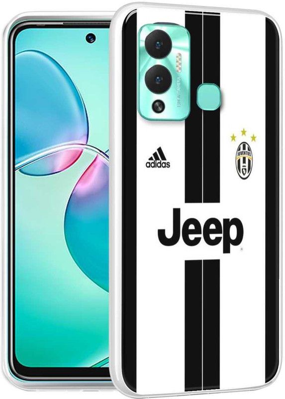 eBoggy Back Cover for Infinix Hot 12 Play  (White, Black, Silicon, Pack of: 1)