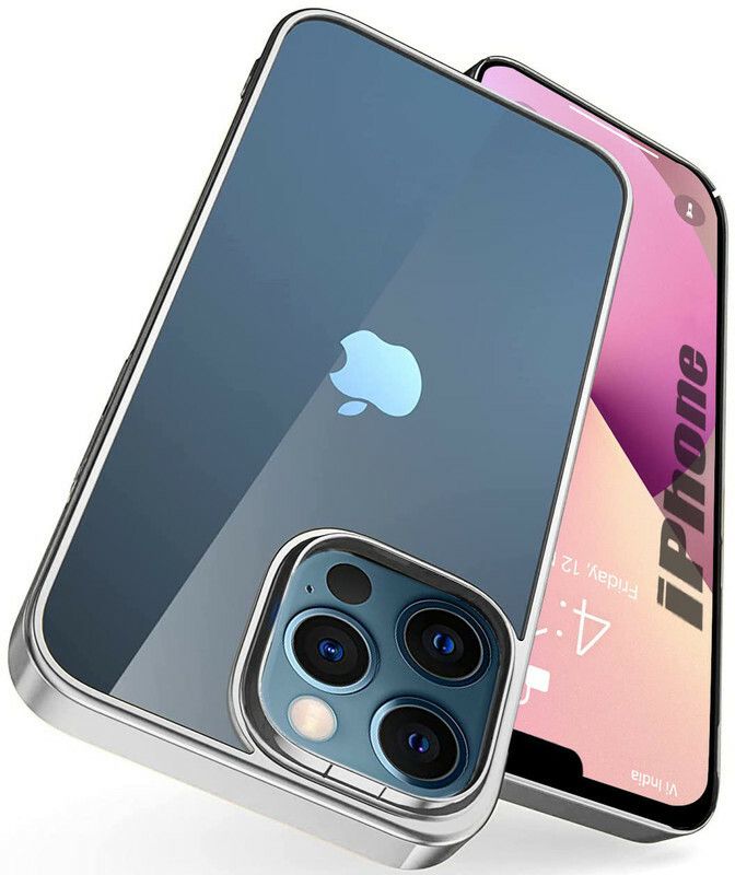 Cafune Back Cover for Apple iPhone 12 Pro  (Silver, Hard Case, Pack of: 1)