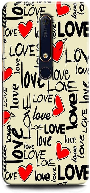 play fast Back Cover for Nokia 6.1 /TA-1089 LOVE PRINTED  (Multicolor, Hard Case, Pack of: 1)