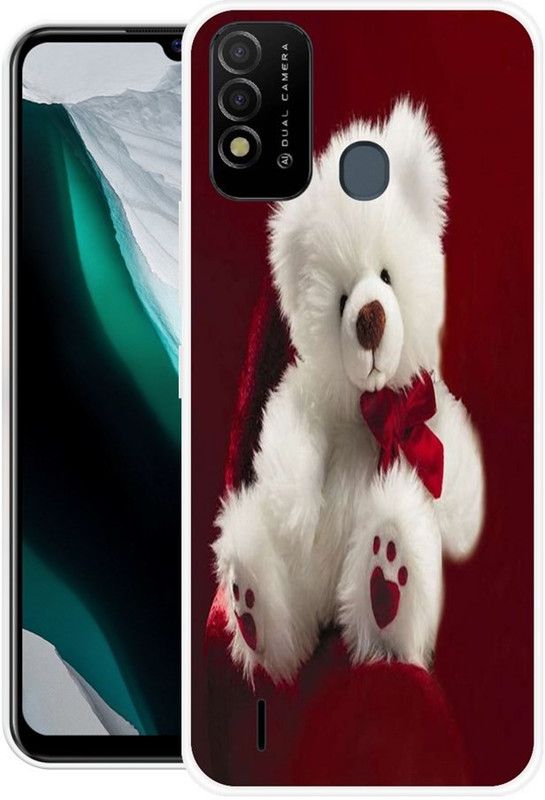 RJ14 (Online) Back Cover for Itel Vision 2s  (Red, White, Grip Case, Silicon)