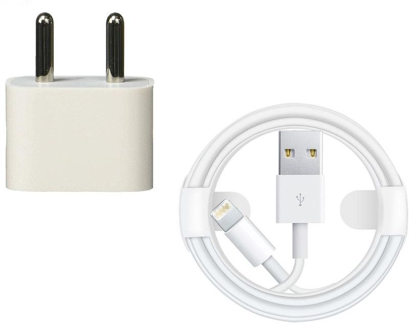 Allmusic 5 W NA 1 A Mobile Supper Working 8 Pin Lightning To USB Fast Data Charging Sync Cable Wall Charger Charger with Detachable Cable  (White)