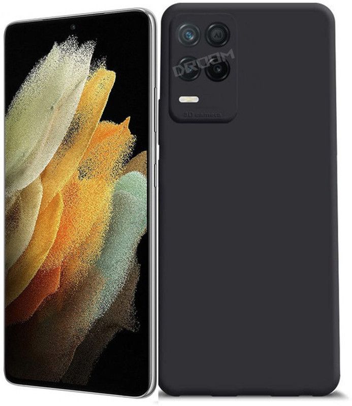 DROOM Back Cover for Realme 8 5G  (Black, Grip Case, Silicon, Pack of: 1)