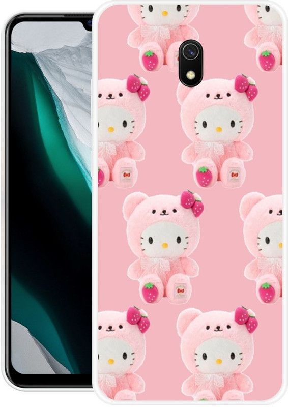 KLC Back Cover for Mi Redmi 8A  (Pink, White, Grip Case, Silicon)