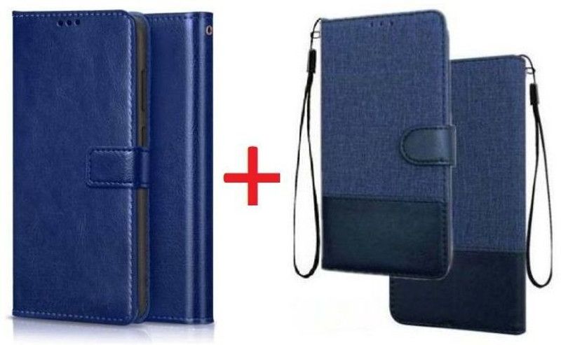 YuniKase Flip Cover for realme narzo 50A Prime  (Blue, Blue, Dual Protection, Pack of: 2)