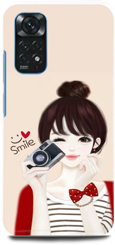play fast Back Cover for Redmi Note 11S CUTE, GIRL, LOVELY, GIRL, SMILE  (White, Hard Case, Pack of: 1)