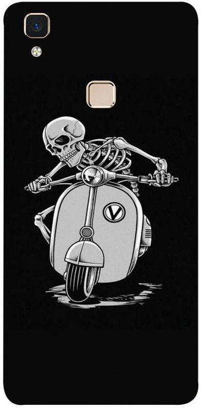Golden Mask Back Cover for Vivo V3 Max Scooter With Skeleton  (Multicolor, Waterproof, Silicon, Pack of: 1)