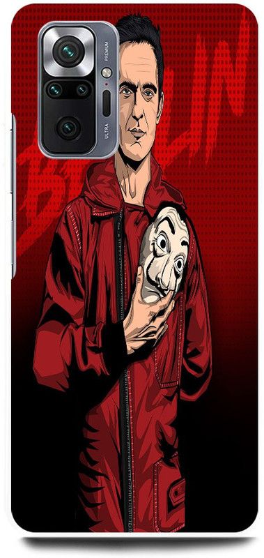 FRONK Back Cover for REDMI Note 10 Pro, BERLIN, MONEY, HEIST, ACTOR  (Red, Hard Case, Pack of: 1)
