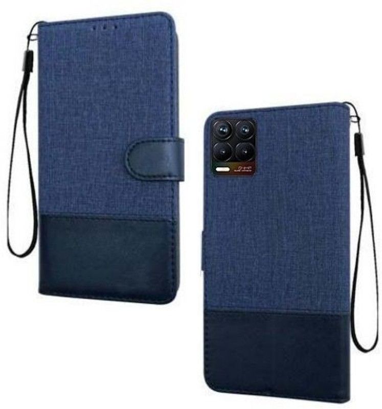 YuniKase Flip Cover for Realme 8,realme 8  (Blue, Shock Proof, Pack of: 1)