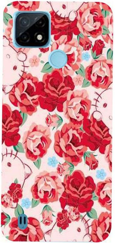 Golden mask Back Cover for Realme C21  (Pink, Red, Silicon)