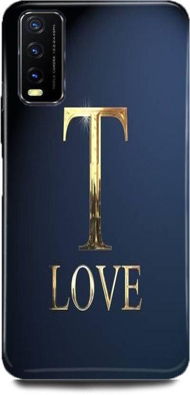 FUGGA Back Cover for Vivo Y12s, V2033, T, LETTER, ALPHABET, LOVE, T, NAME  (Multicolor, Hard Case, Pack of: 1)