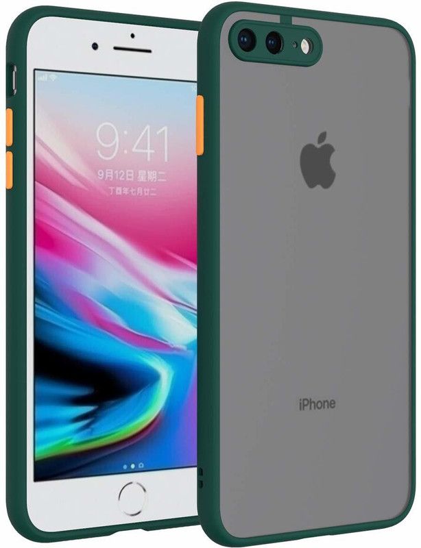 YOCOLOURS Back Cover for Apple iPhone 8 Plus  (Green, Transparent, Pack of: 1)