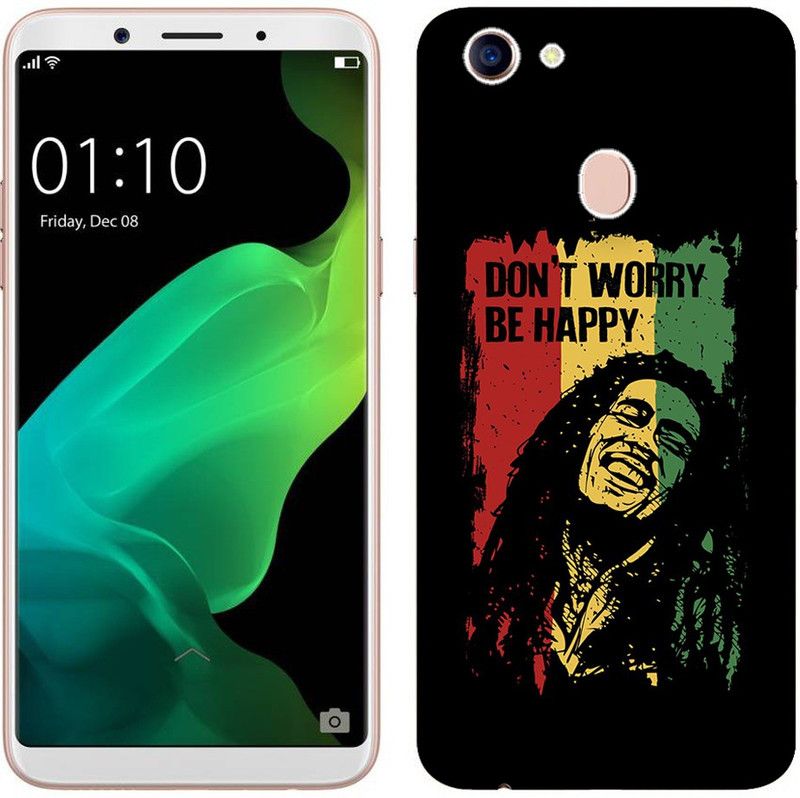 METOO Back Cover for Oppo F7, Don't Worry, Be Happy ,Text Designer Printed Back Cover, Print : 153  (Multicolor, Dual Protection, Silicon, Pack of: 1)
