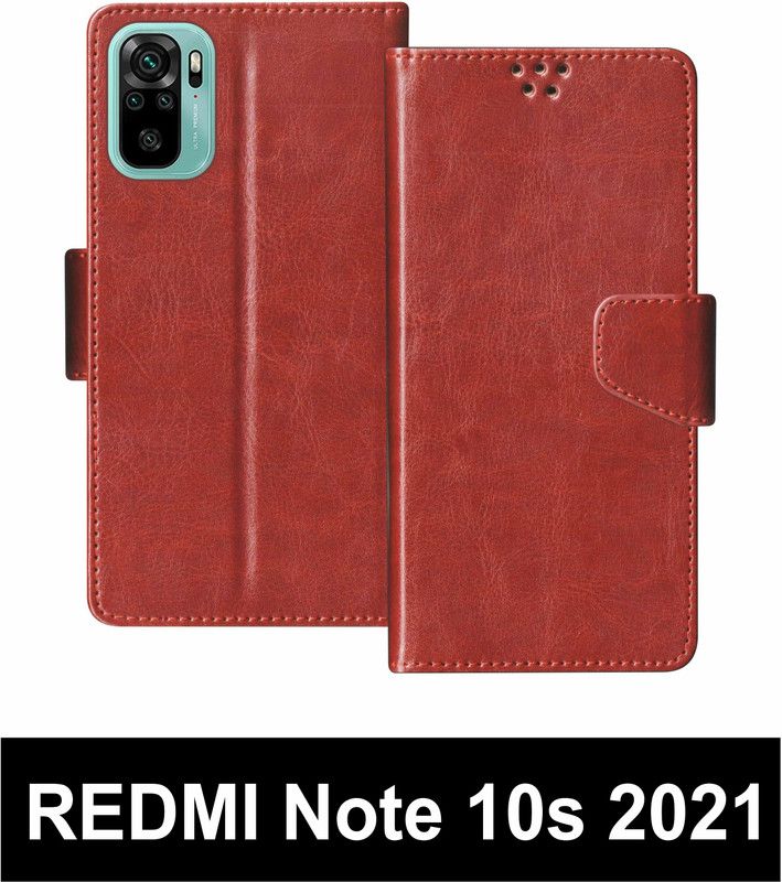 korumacase Flip Cover for REDMI Note 10s 2021  (Brown, Shock Proof, Pack of: 1)