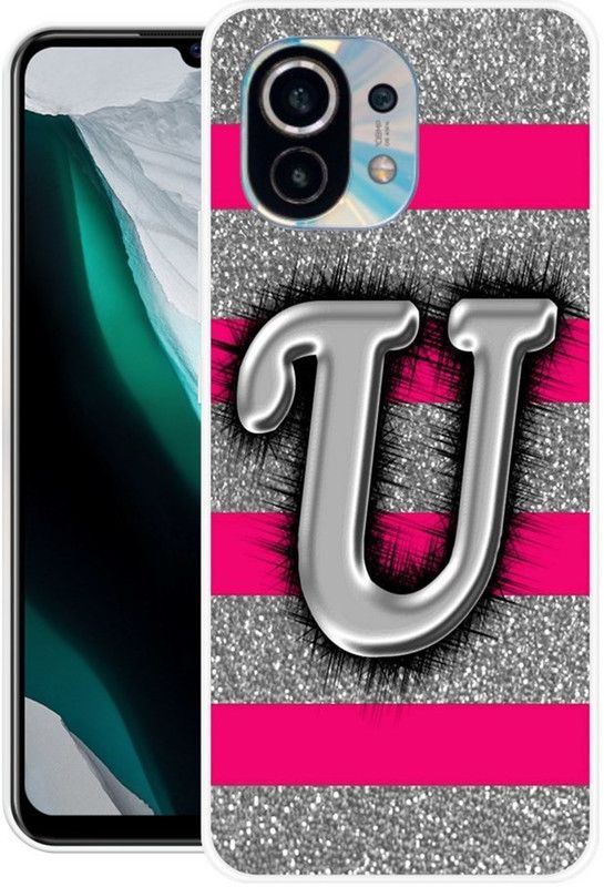 BLUEBUG Back Cover for Mi 11 Lite, Mi 11 Lite 5G  (Pink, Silver, Grip Case, Silicon, Pack of: 1)