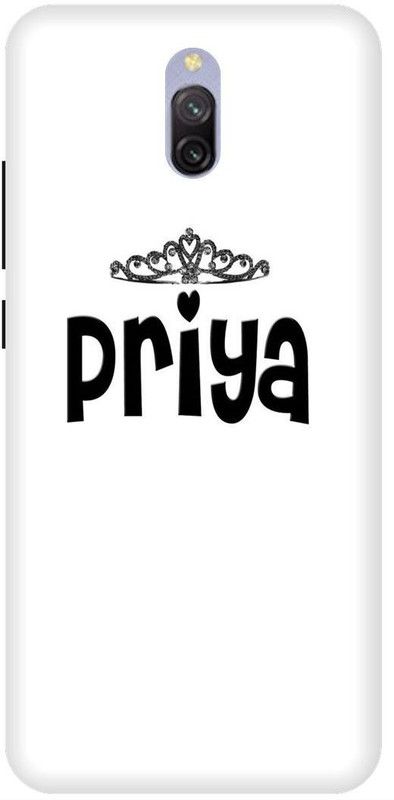 UMPRINT Back Cover for Redmi 8A Dual/MZB9028IN Priya Text White Text Printed Back Cover  (Multicolor, Hard Case, Pack of: 1)
