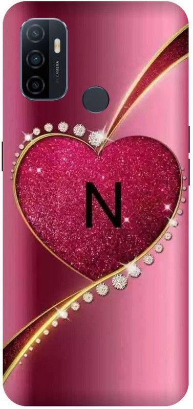 PHONE WALEY.COM Back Cover for OPPO A33 (4G) , CPH2137 ,N letter,N name N word , Printed Back Cover  (Red, Hard Case, Pack of: 1)