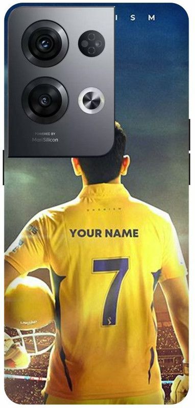 DIKRO Back Cover for OPPO Reno8 Pro 5G, MAHENDRA, SINGH, DHONI, MS, DHONI, CSK, PLAYER  (Yellow, Hard Case, Pack of: 1)
