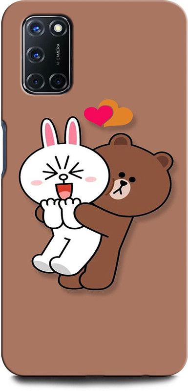 INTELLIZE Back Cover for OPPO A52 BEAR, ANIMAL, LOVE ANIMAL, TEDDY BEAR, HEART, CUTE  (Multicolor, Hard Case, Pack of: 1)