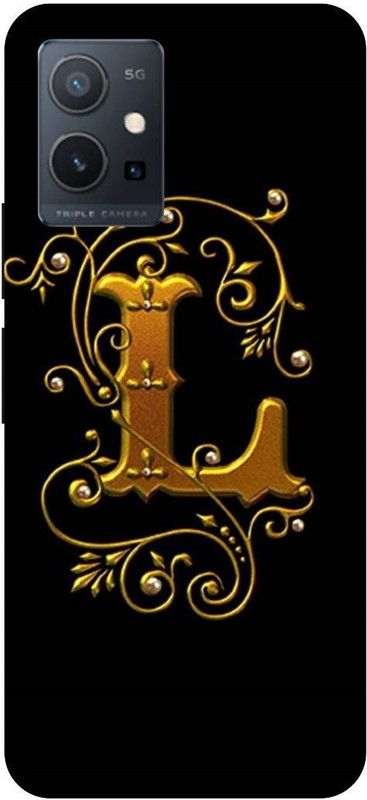 THE NARAYANA COLLECTIONS Back Cover for VIVO Y75 5G-V2142-L,ALPHABET,GOLDEN,NAME,LATTER  (Multicolor, Hard Case, Pack of: 1)