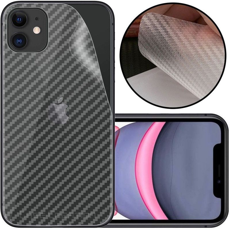 CASE CREATION Apple iPhone 11 Pro Max Mobile Skin  (3D Carbon Fibre Transparent Back Skin Matte Finish)
