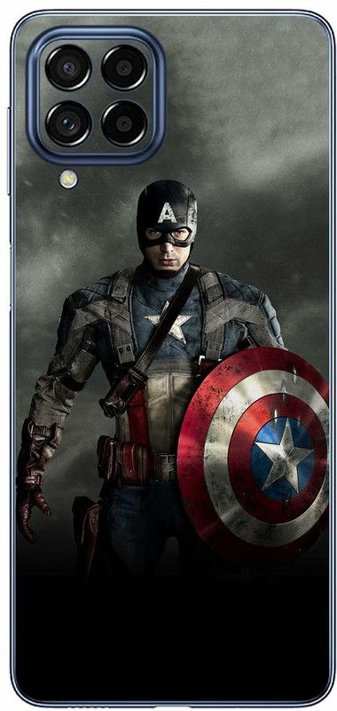 FCS Samsung Galaxy M53 Printed Back Skin, Samsung Galaxy M53 Captain America Mobile Skin  (Captain America Skin)