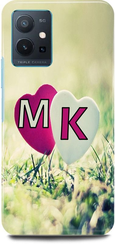 JUGGA Back Cover for OPPO A96, CPH2333, M LOVES K NAME,M NAME, K LETTER, ALPHABET,M LOVE K NAME  (Green, Hard Case, Pack of: 1)