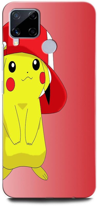 ORBIQE Back Cover for Realme C15 RMX2180 PIKACHU, POKEMON, GAME, CARTOON, CAP  (Multicolor, Hard Case)