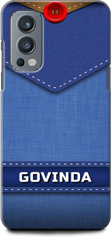 WallCraft Back Cover for OnePlus Nord 2 5G GOVINDA NAME, G LETTER, BLUE, JEANS, ALPHABET, DESIGN  (Multicolor, Dual Protection, Pack of: 1)