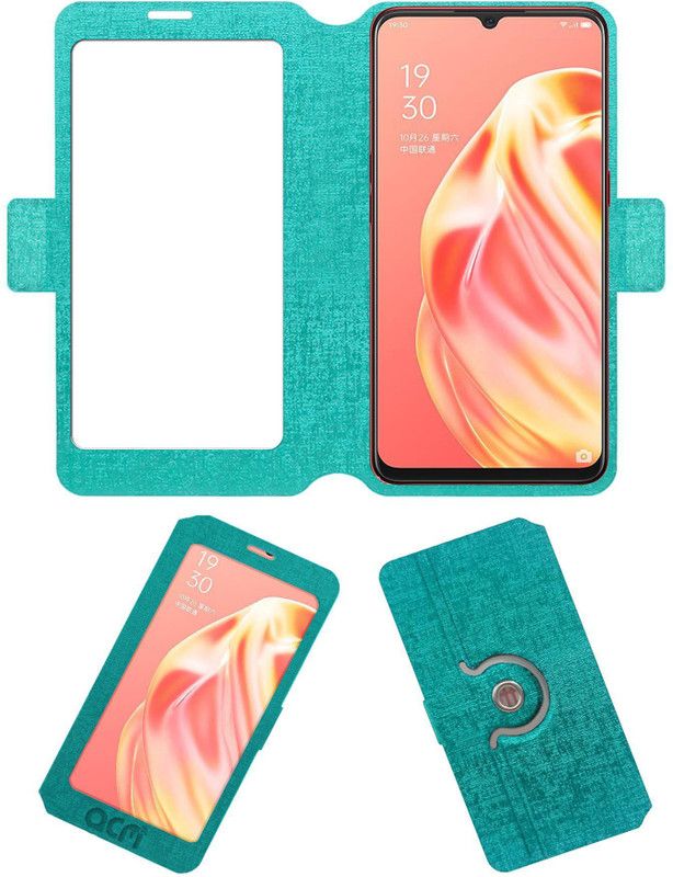 ACM Wallet Case Cover for Oppo A91  (Blue, Cases with Holder, Pack of: 1)