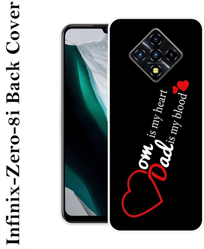 REALKING Back Cover for Infinix Zero 8i  (Black, White, Red, Grip Case, Silicon)