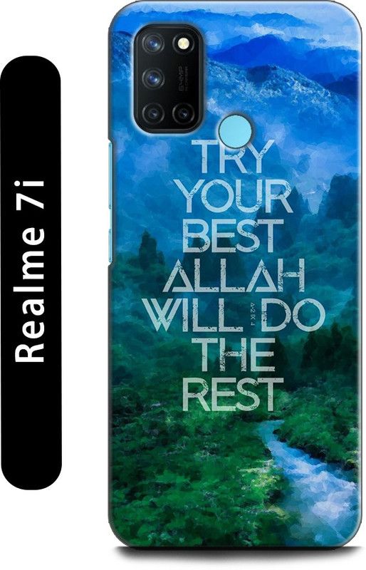INDICRAFT Back Cover for Realme 7i, RMX2103 ALLAH, GOD, NATURE, LIFE QUOTES, MOTIVATION, INSPIRATION, POSITIVE  (Multicolor, Shock Proof, Pack of: 1)