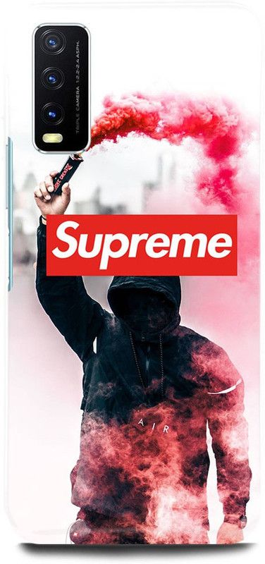 FIKORA Back Cover for Vivo Y12G, V2068, SUPREME, LOGO, SIGN, EMBLEM, BOY  (Red, Hard Case, Pack of: 1)