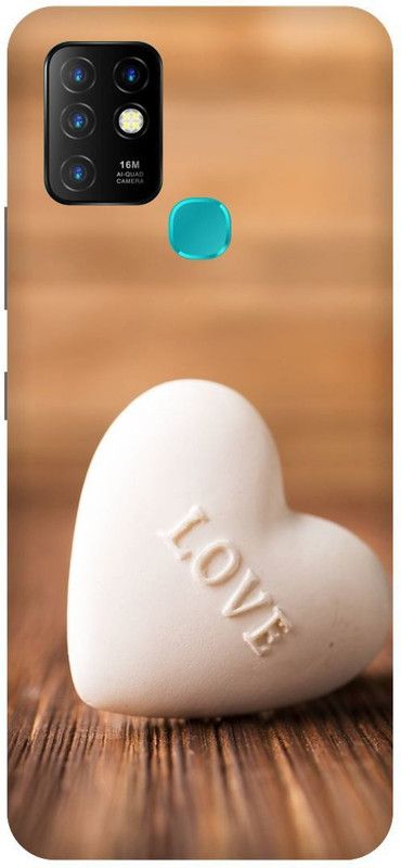 FIKORA Back Cover for Infinix Hot 10, X682B, HEART, DIL, SHAPE, COUPLE, LOVE  (White, Hard Case, Pack of: 1)