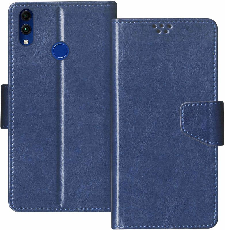 SBMS Flip Cover for Honor 8C  (Blue, Shock Proof, Pack of: 1)