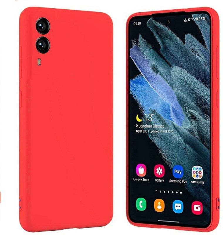 KrKis Back Cover for Vivo V21E, Vivo V21E 5G  (Red, Camera Bump Protector, Silicon)