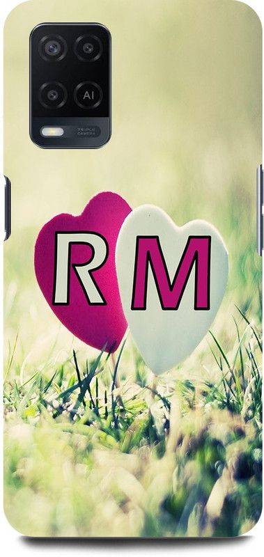 JUGGA Back Cover for OPPO A54, CPH2239, R LOVES M NAME,R NAME, M LETTER, ALPHABET,R LOVE M NAME  (Green, Hard Case, Pack of: 1)