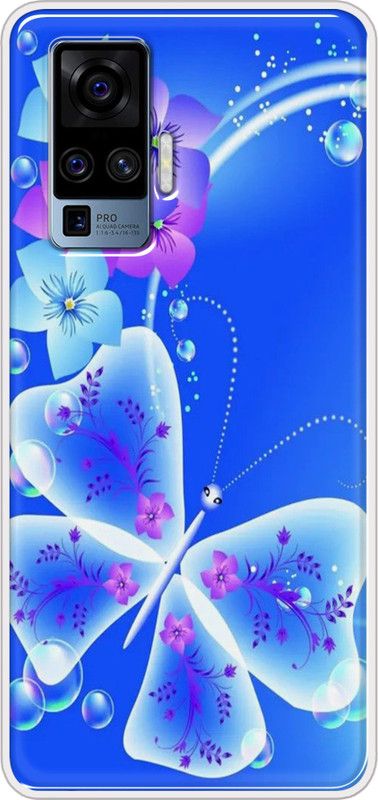 Appcityprint Back Cover for Vivo X50 Pro  (Blue, White, Grip Case, Silicon, Pack of: 1)