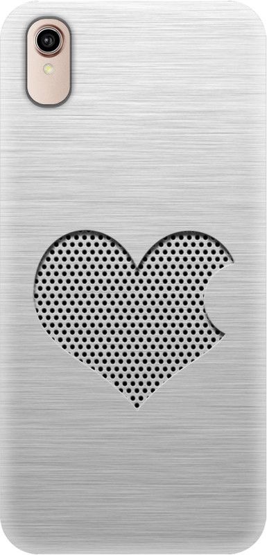 Smutty Back Cover for Vivo Y91i, Vivo 1820 - Silver Heart Print  (Multicolor, Hard Case, Pack of: 1)